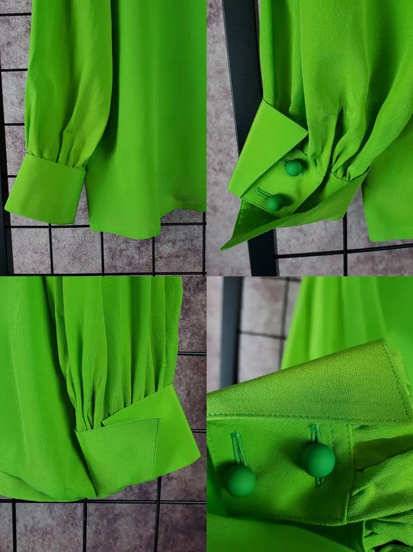 Dior Dior Silk Embroidered Green Long Sleeve Blouse 0089 Size M / US 6-8 / IT 42-44 - 8 Thumbnail