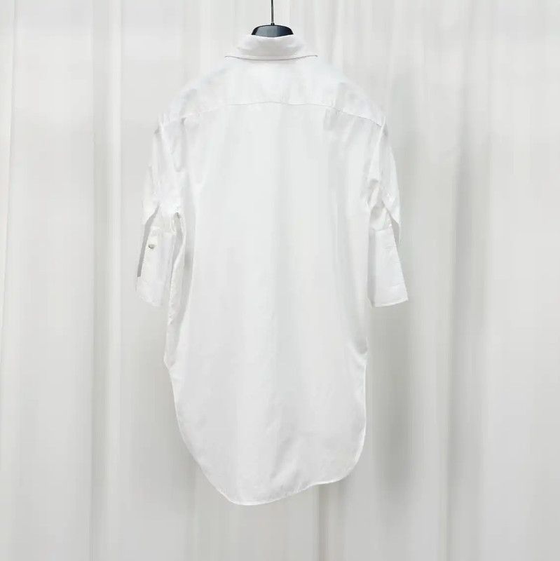 Dior Dior White Cotton Logo Embroidered Short Sleeve Shirt 0089 Size XS / US 0-2 / IT 36-38 - 2 Thumbnail