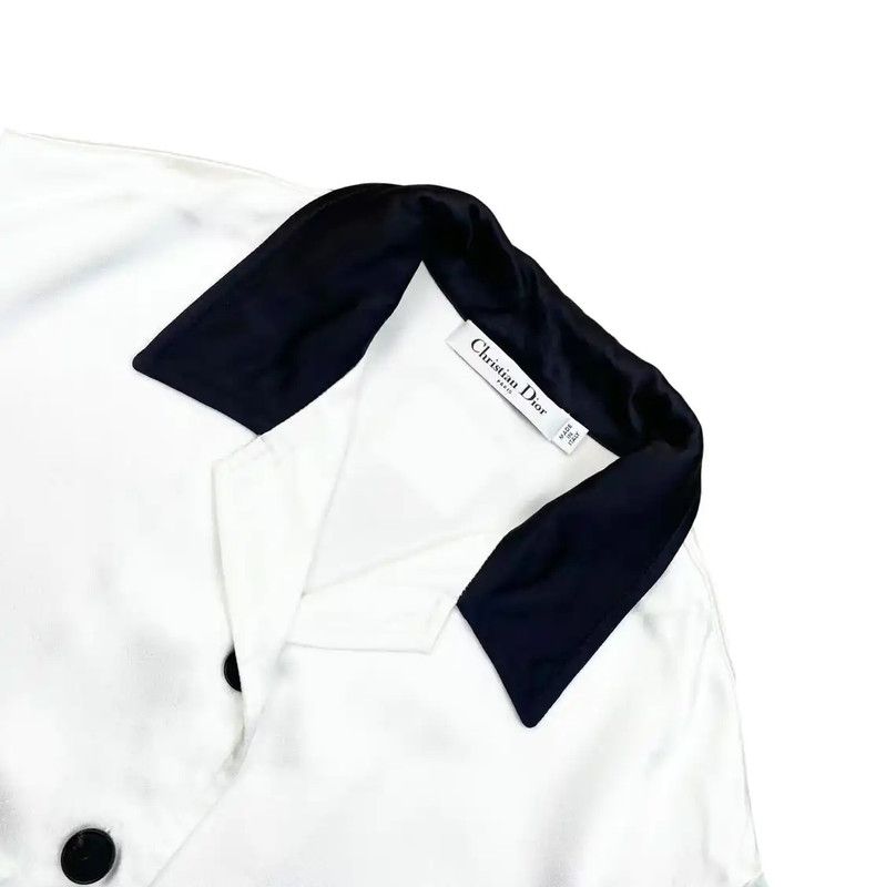 Dior Dior Women's Short Sleeve White Shirt 0089 Size S / US 4 / IT 40 - 3 Thumbnail