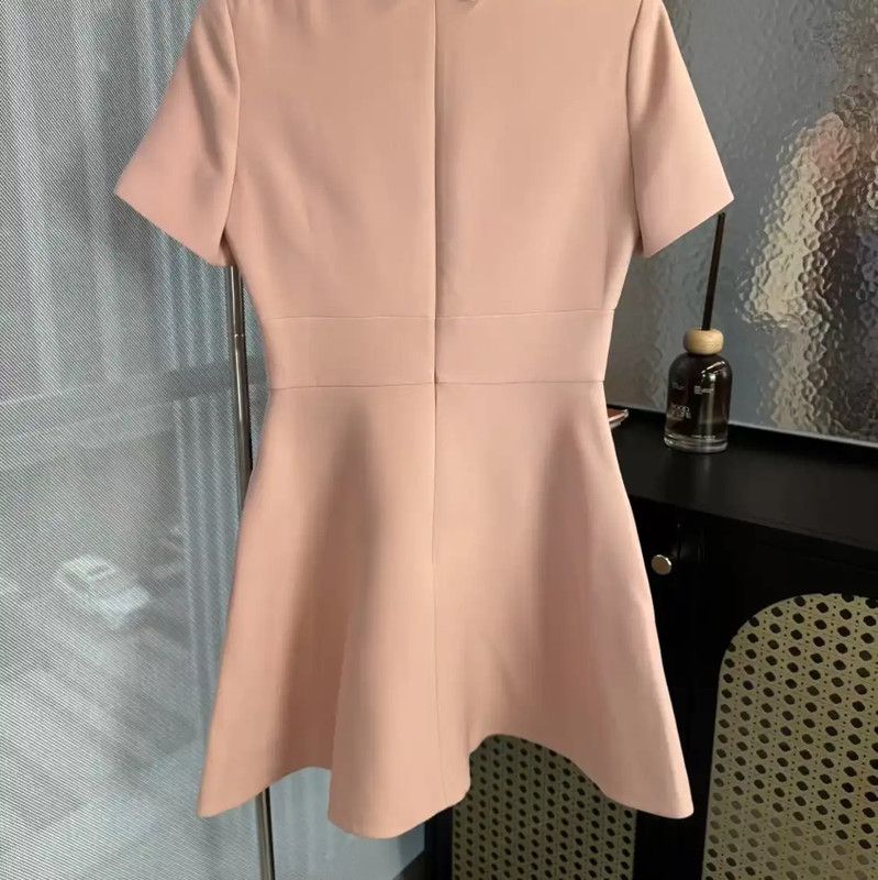 Dior Dior Pink Wool Dress with Lace Collar 0089 Size M / US 6-8 / IT 42-44 - 2 Thumbnail