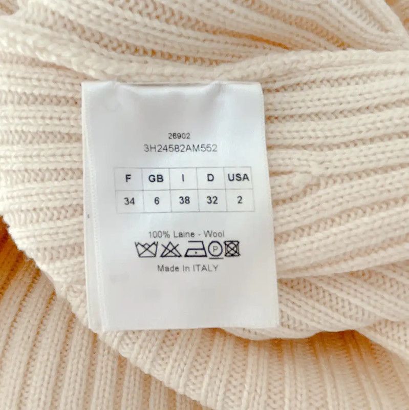 Dior Dior Beige Wool Long Sleeve Sweater 0089 Size XS / US 0-2 / IT 36-38 - 8 Thumbnail