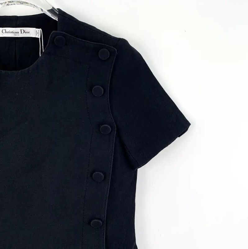 Dior Dior Black Cotton Dress for Women 0089 Size XXS / US 00 / IT 34 - 3 Thumbnail
