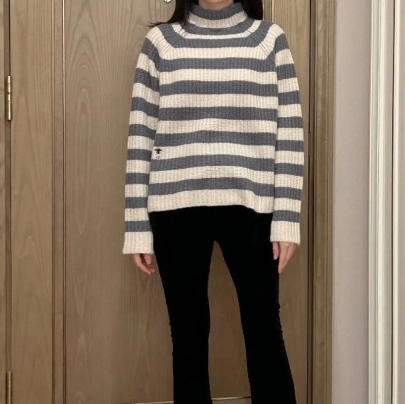 Dior Dior Striped Alpaca Wool Pullover Sweater 0089 Size XS / US 0-2 / IT 36-38 - 7 Thumbnail