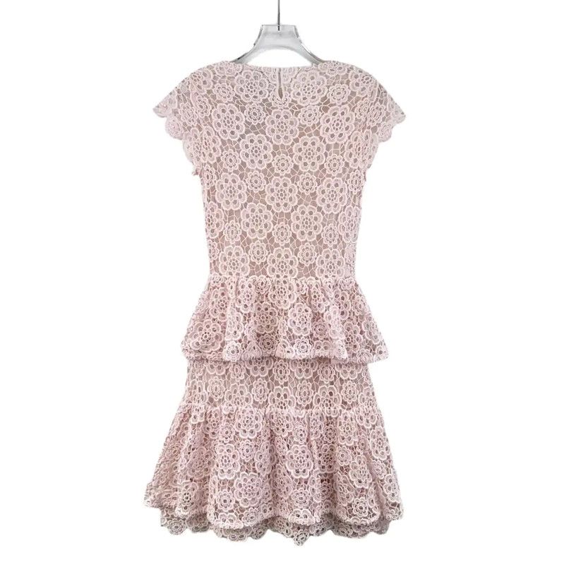 Dior Dior Pink Cotton Peplum Dress for Women 0089 Size XS / US 0-2 / IT 36-38 - 2 Thumbnail