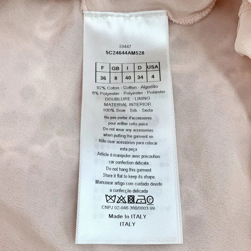 Dior Dior Pink Cotton Peplum Dress for Women 0089 Size XS / US 0-2 / IT 36-38 - 6 Thumbnail
