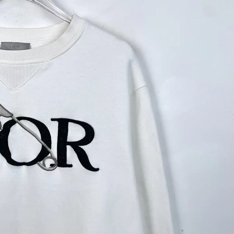 Dior Dior Women's White Cotton Sweatshirt 0089 Size S / US 4 / IT 40 - 3 Thumbnail