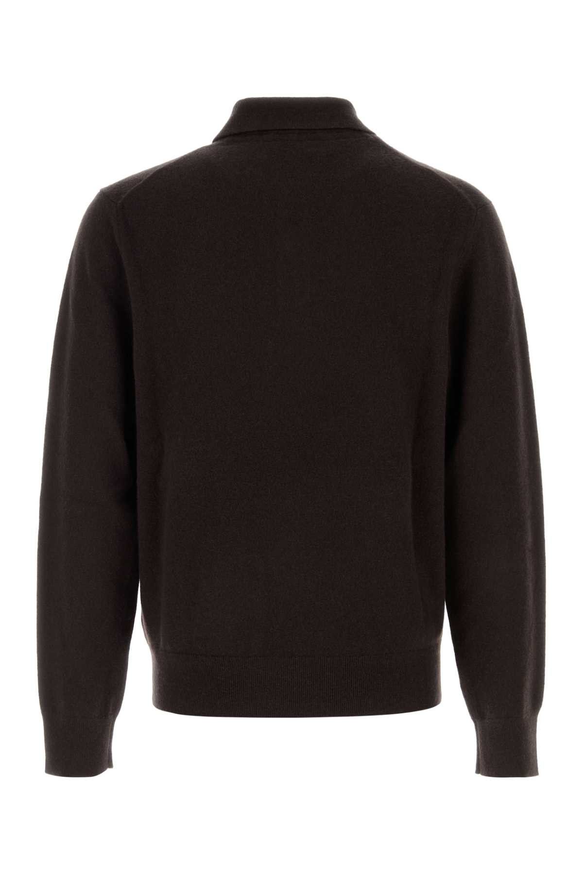 Burberry Dark Brown Stretch Cashmere Blend Polo Shirt Size US M / EU 48-50 / 2 - 2 Thumbnail