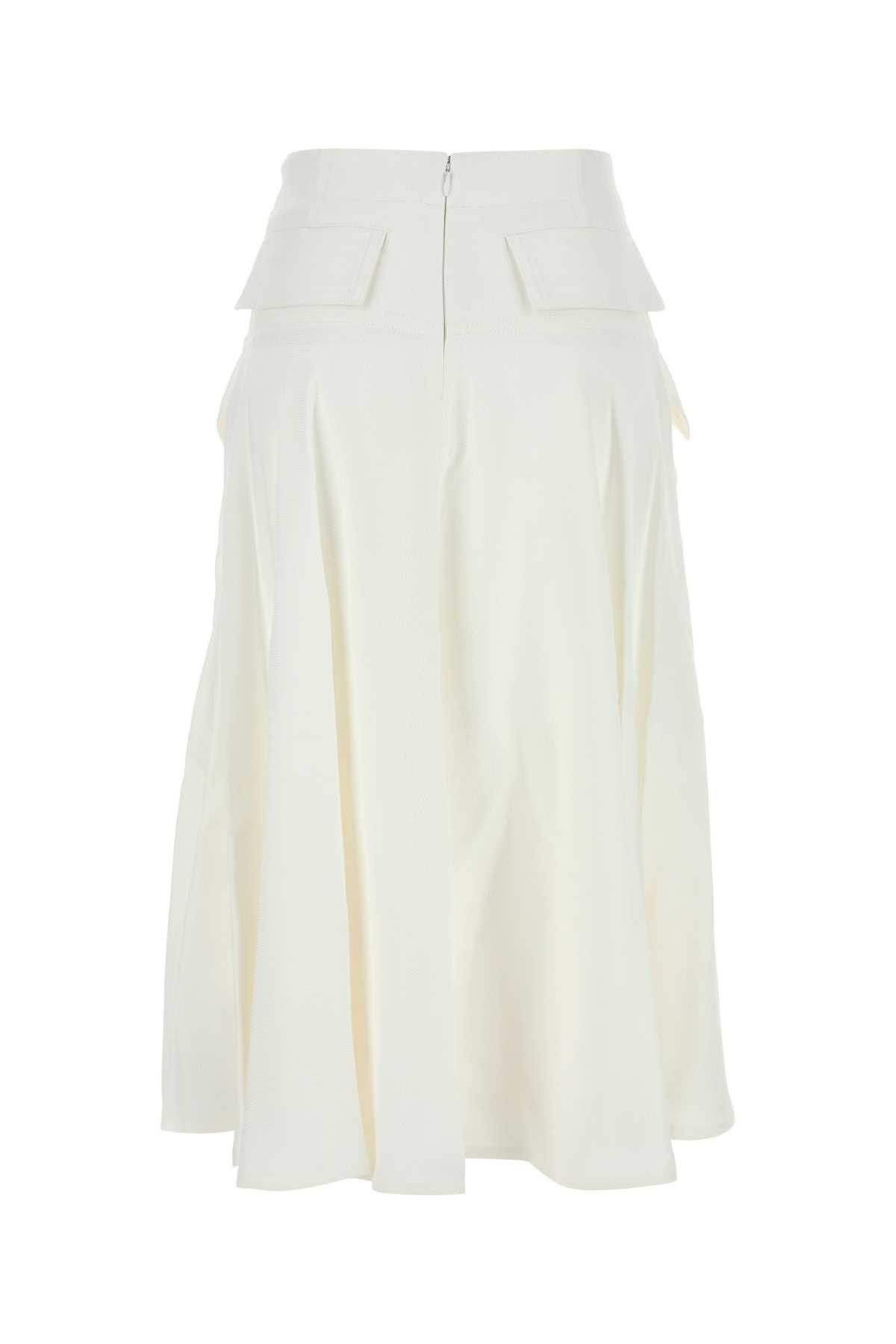 Bottega Veneta White Viscose Blend Skirt Size 26" / US 2 / IT 38 - 2 Thumbnail