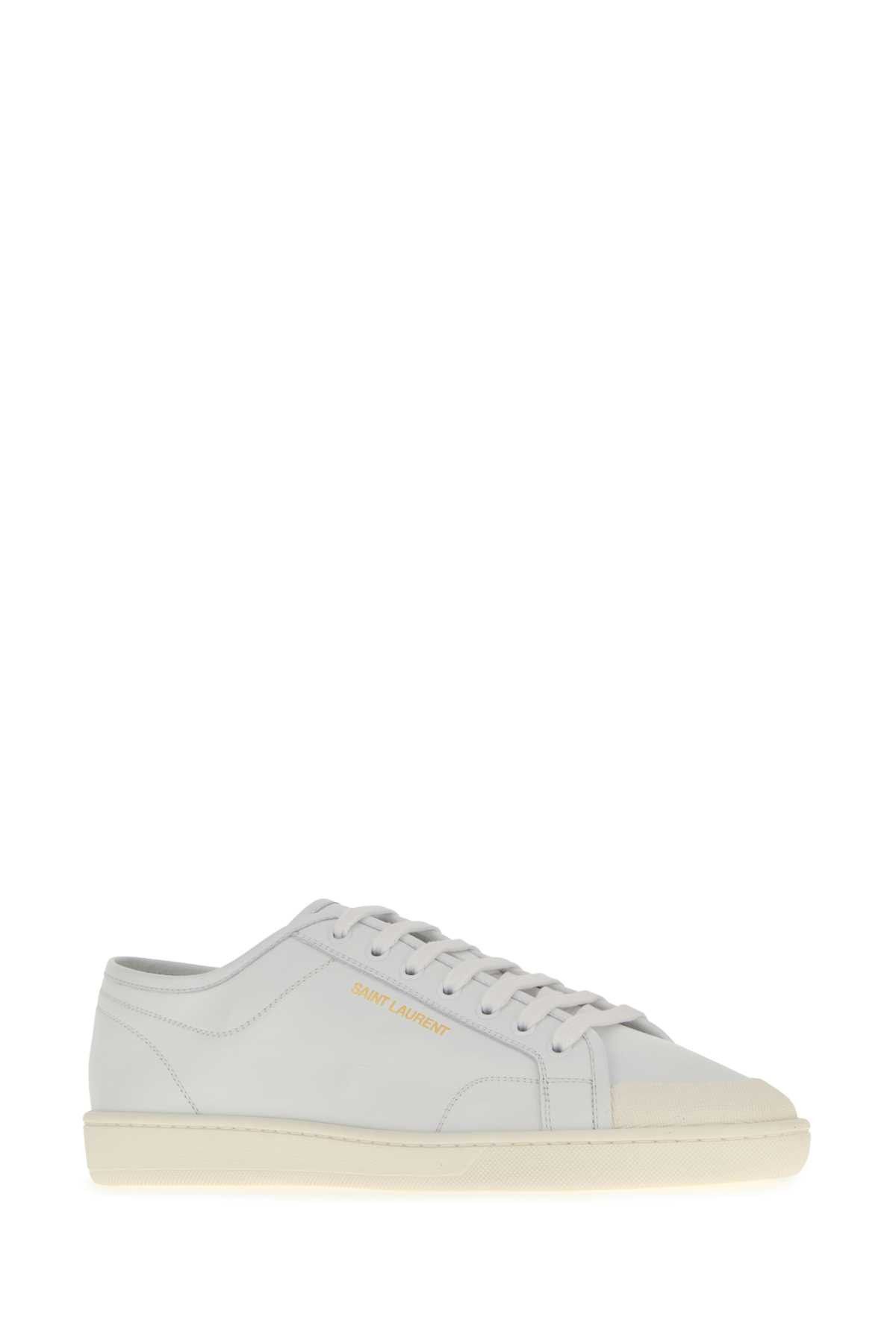 White Leather Gym Sneakers