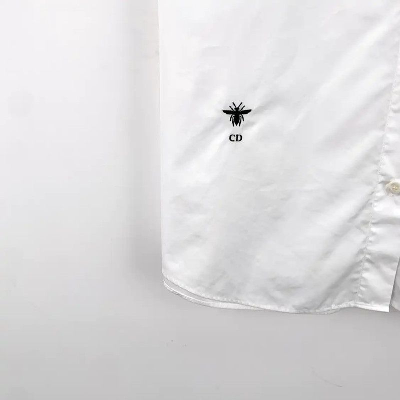 Dior Dior White Cotton Short Sleeve Shirt 0089 Size XS / US 0-2 / IT 36-38 - 4 Thumbnail