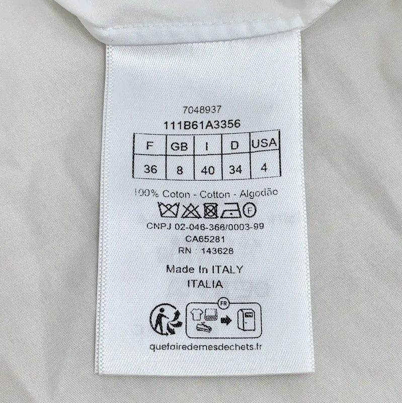 Dior Dior White Cotton Short Sleeve Shirt 0089 Size XS / US 0-2 / IT 36-38 - 6 Thumbnail