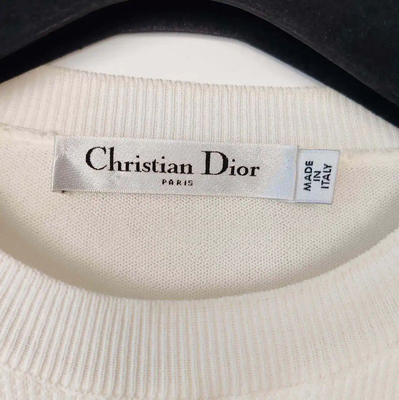 Dior Dior White Cotton Pullover Sweater for Women 0089 Size S / US 4 / IT 40 - 3 Thumbnail