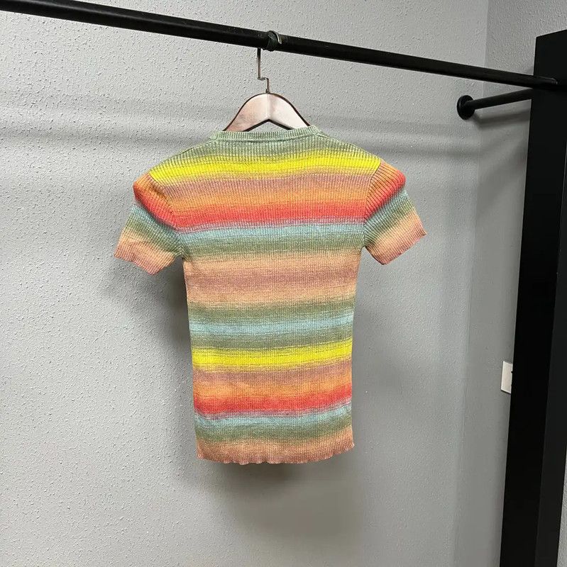 Dior Dior Multicolor Wool Short Sleeve T-Shirt 0089 Size XS / US 0-2 / IT 36-38 - 2 Thumbnail