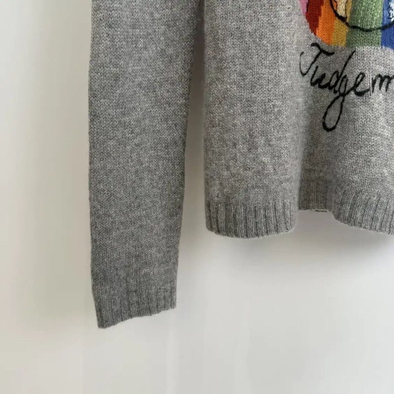Dior Dior Women's Gray Wool Embroidered Sweater 0089 Size S / US 4 / IT 40 - 4 Thumbnail