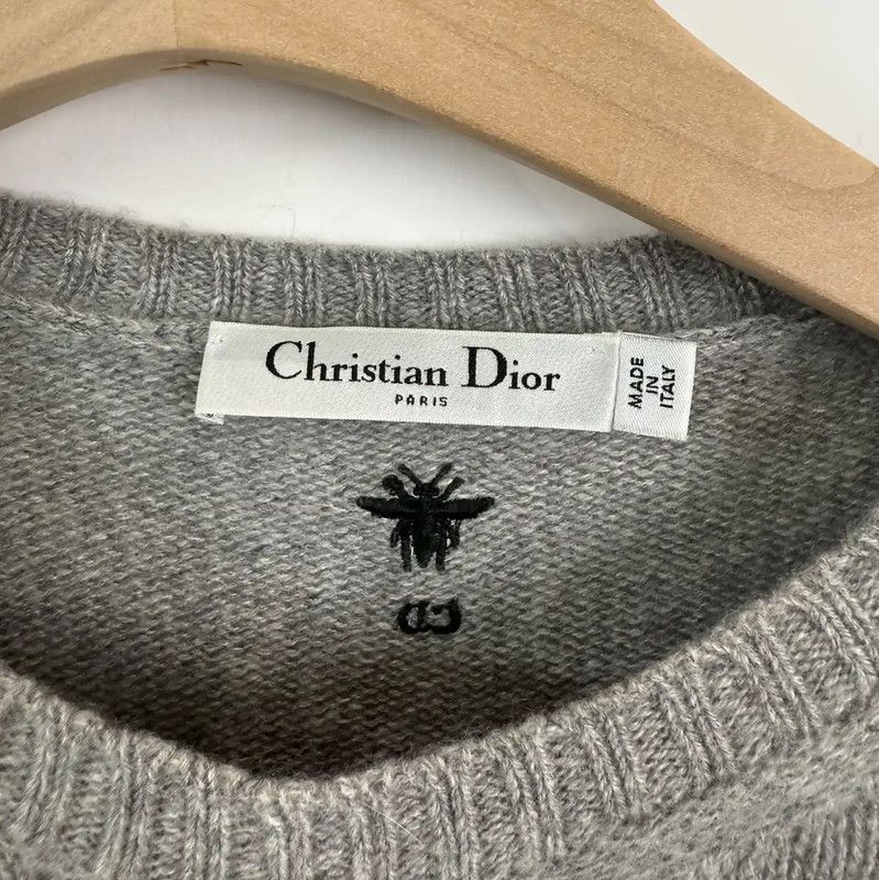 Dior Dior Women's Gray Wool Embroidered Sweater 0089 Size S / US 4 / IT 40 - 5 Thumbnail