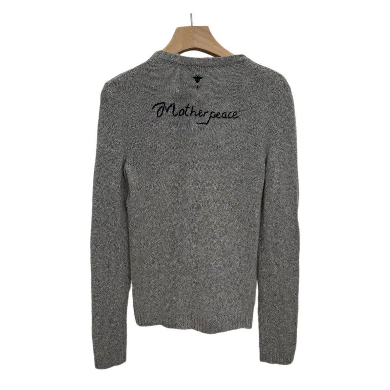 Dior Dior Women's Gray Wool Embroidered Sweater 0089 Size S / US 4 / IT 40 - 2 Thumbnail