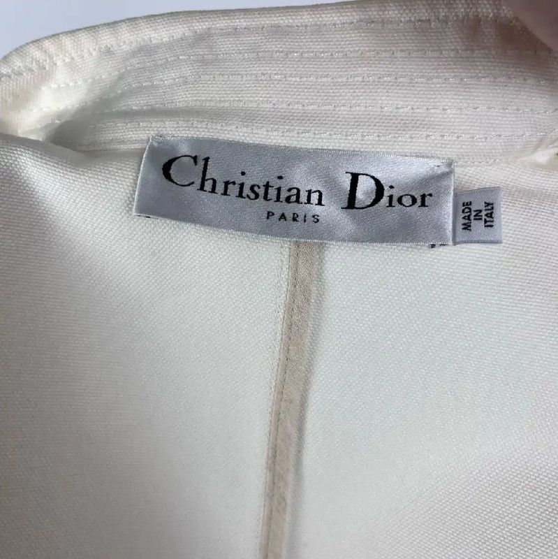 Dior Dior White Cotton Jacket for Women 0089 Size M / US 6-8 / IT 42-44 - 4 Thumbnail