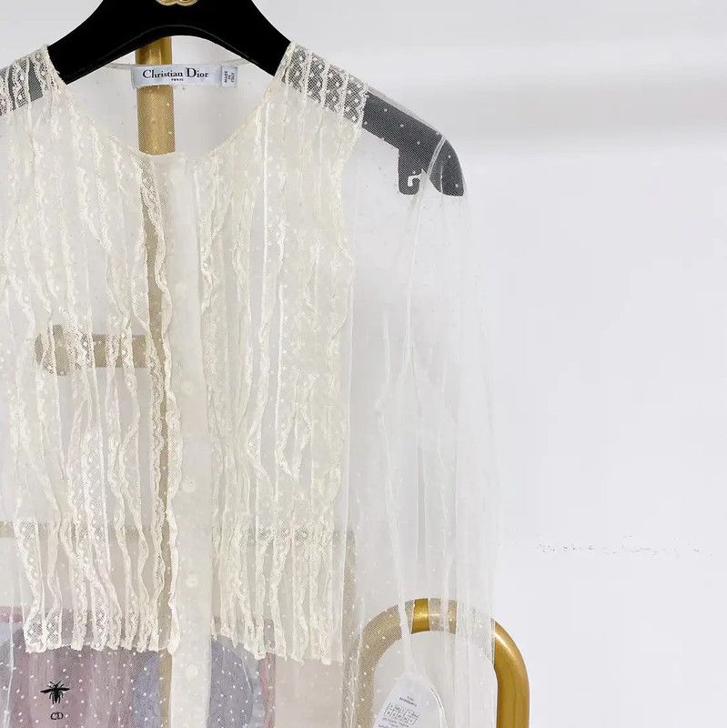Dior Dior Summer White Long Sleeve Shirt 0089 Size S / US 4 / IT 40 - 3 Thumbnail