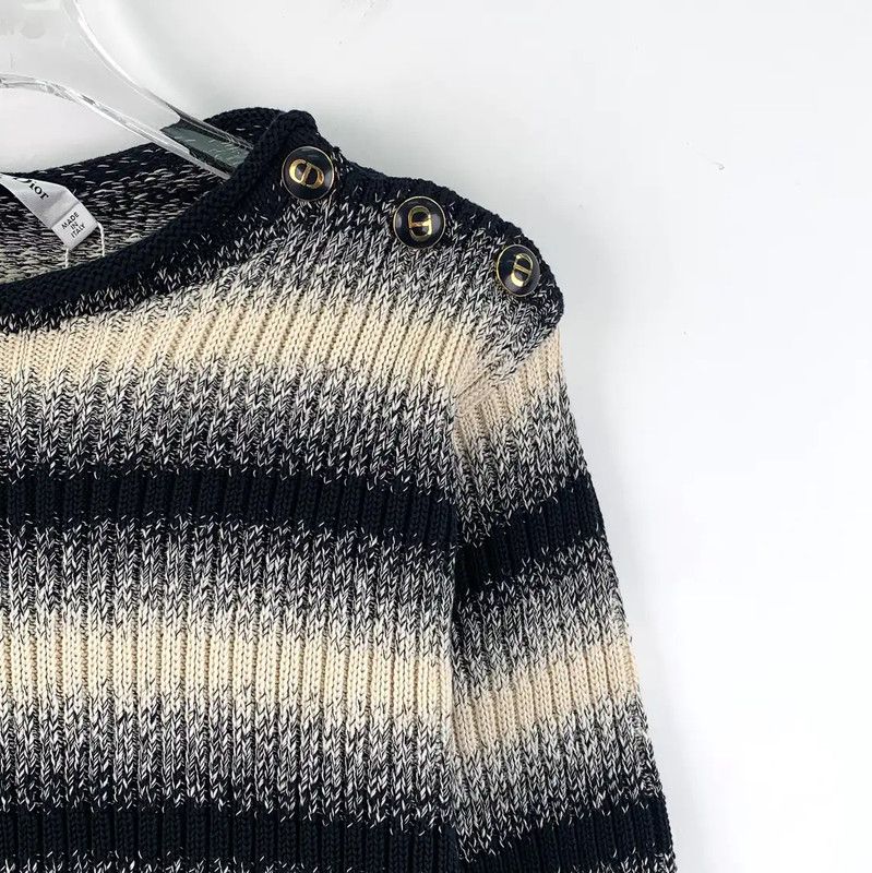 Dior Dior Color Block Cotton Women's Sweater 0089 Size XS / US 0-2 / IT 36-38 - 3 Thumbnail