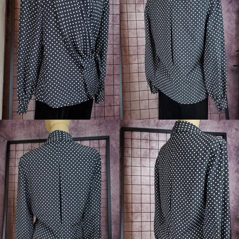 Dior Dior Black Polka Dot Long Sleeve Blouse 0089 Size M / US 6-8 / IT 42-44 - 3 Thumbnail