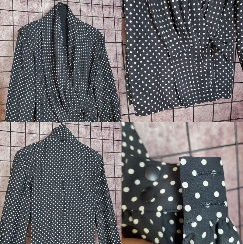 Dior Dior Black Polka Dot Long Sleeve Blouse 0089 Size M / US 6-8 / IT 42-44 - 6 Thumbnail