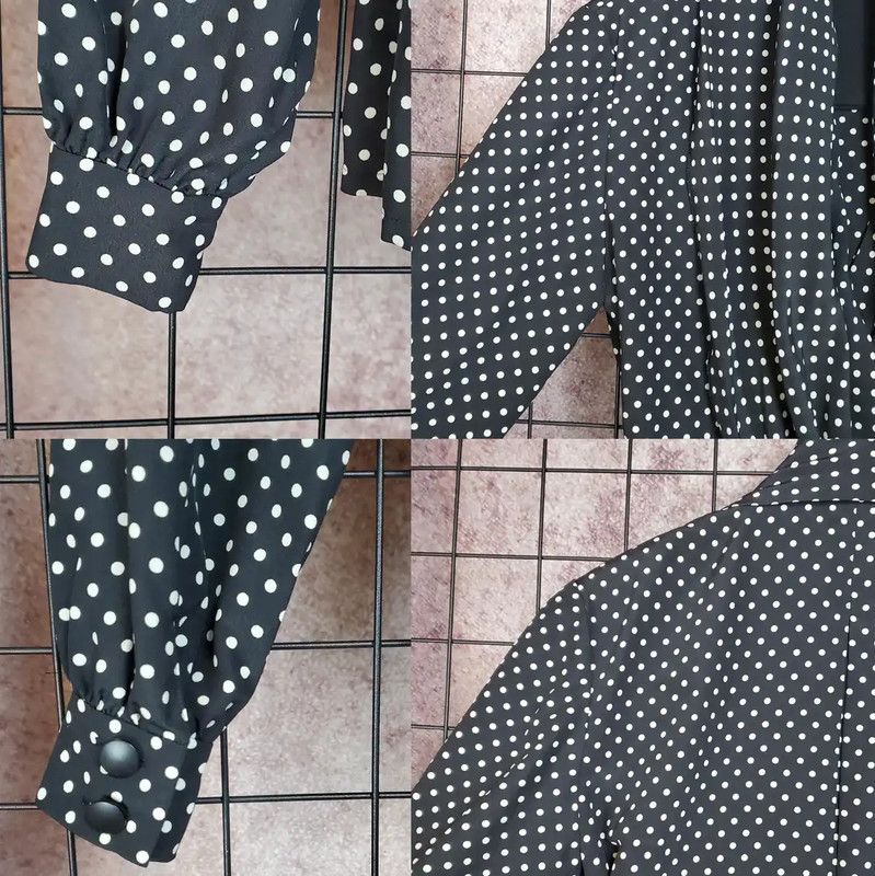 Dior Dior Black Polka Dot Long Sleeve Blouse 0089 Size M / US 6-8 / IT 42-44 - 9 Thumbnail