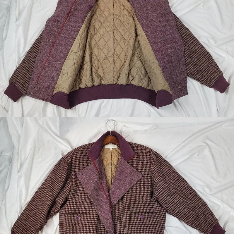 Dior Dior Purple Houndstooth Wool Women’s Jacket 0089 Size M / US 6-8 / IT 42-44 - 4 Thumbnail