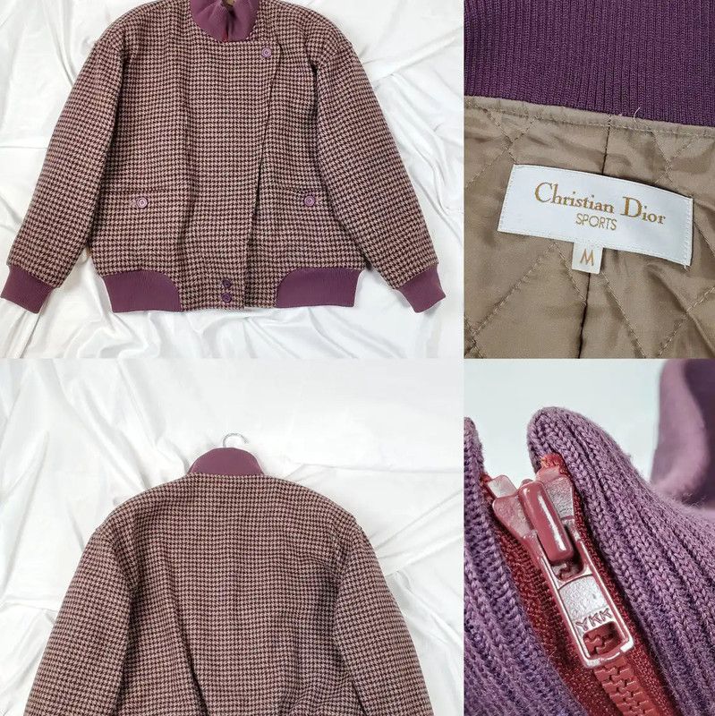Dior Dior Purple Houndstooth Wool Women’s Jacket 0089 Size M / US 6-8 / IT 42-44 - 3 Thumbnail