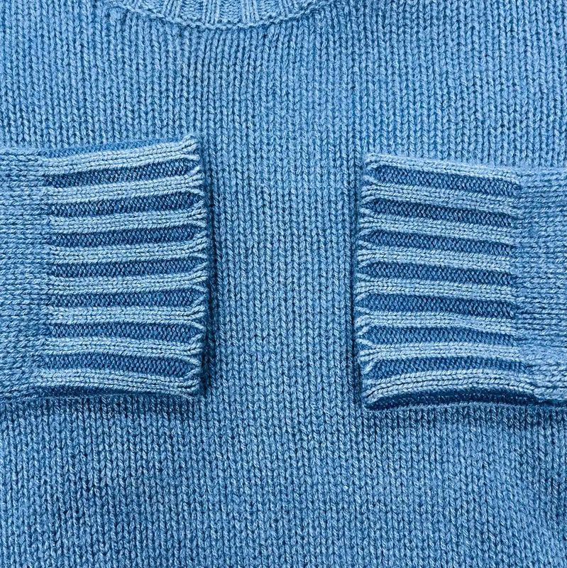 Dior Dior Blue Wool Cropped Sweater 0089 Size XS / US 0-2 / IT 36-38 - 4 Thumbnail