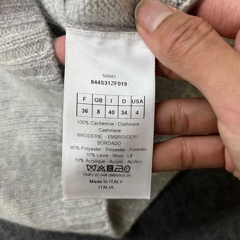 Dior Dior Gray Cashmere Pullover Sweater 0089 Size S / US 4 / IT 40 - 4 Thumbnail