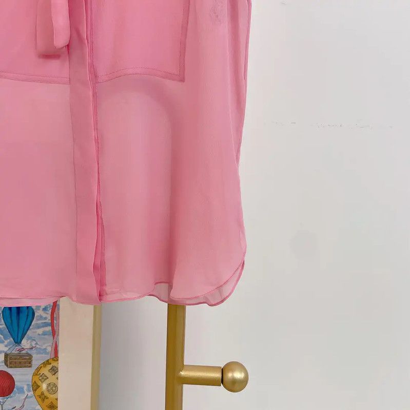 Dior Dior Pink Silk Summer Blouse for Women 0089 Size S / US 4 / IT 40 - 4 Thumbnail