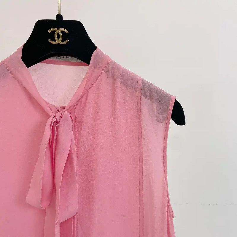 Dior Dior Pink Silk Summer Blouse for Women 0089 Size S / US 4 / IT 40 - 3 Thumbnail