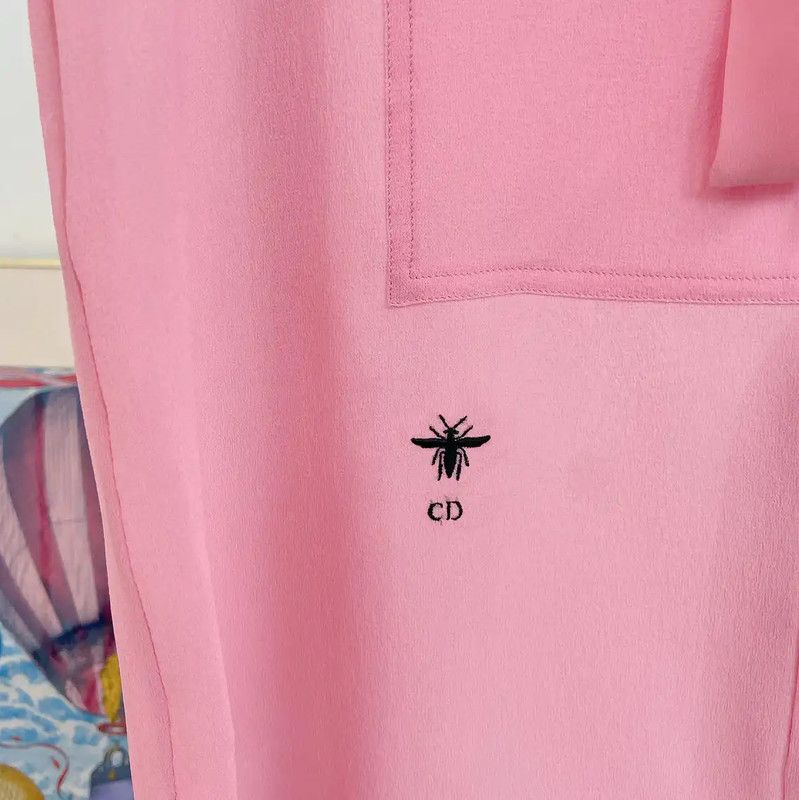 Dior Dior Pink Silk Summer Blouse for Women 0089 Size S / US 4 / IT 40 - 5 Thumbnail