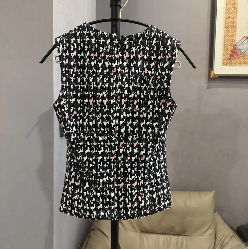 Dior Dior Black Printed Sleeveless T-Shirt 0089 Size S / US 4 / IT 40 - 2 Thumbnail