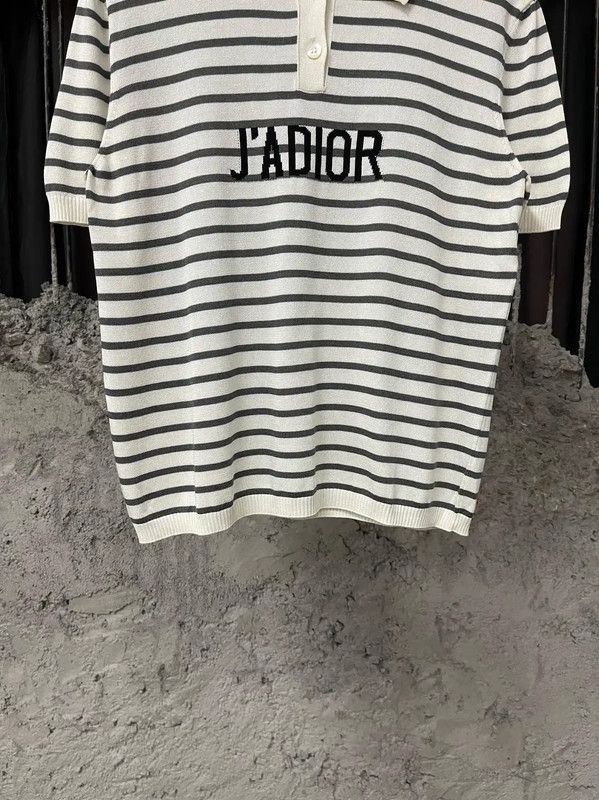 Dior Dior J'adior Striped Cotton T-Shirt for Women 0089 Size ONE SIZE - 4 Thumbnail