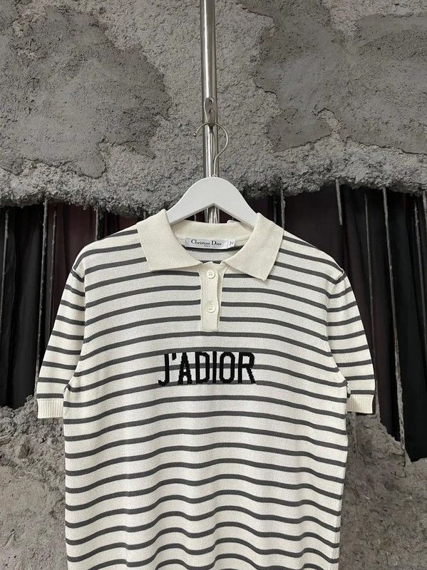 Dior Dior J'adior Striped Cotton T-Shirt for Women 0089 Size ONE SIZE - 3 Thumbnail
