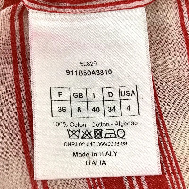 Dior Dior Red Cotton Women's Dress 0089 Size XS / US 0-2 / IT 36-38 - 7 Thumbnail