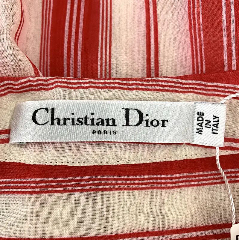 Dior Dior Red Cotton Women's Dress 0089 Size XS / US 0-2 / IT 36-38 - 6 Thumbnail