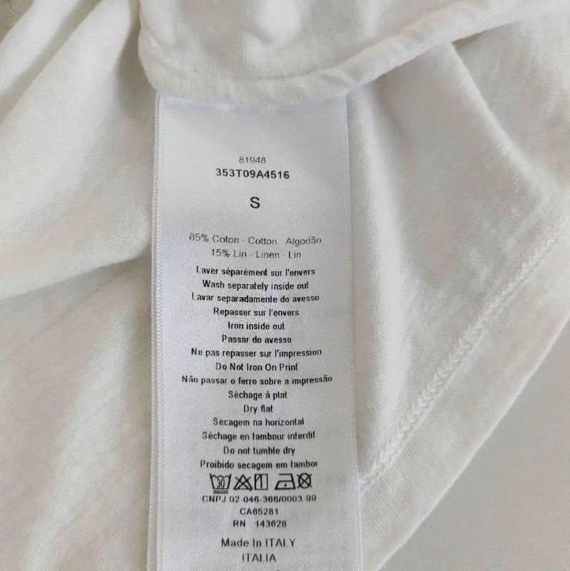 Dior Dior Summer White Cotton T-shirt for Women 0089 Size S / US 4 / IT 40 - 4 Thumbnail