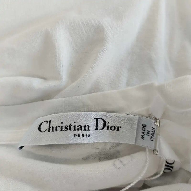 Dior Dior Summer White Cotton T-shirt for Women 0089 Size S / US 4 / IT 40 - 3 Thumbnail