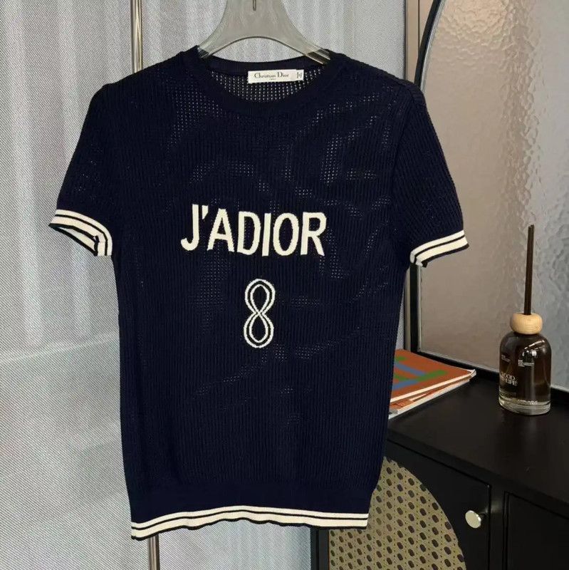 Dior Dior Navy Cotton Ladies T-Shirt 0089 Size S / US 4 / IT 40 - 5 Thumbnail