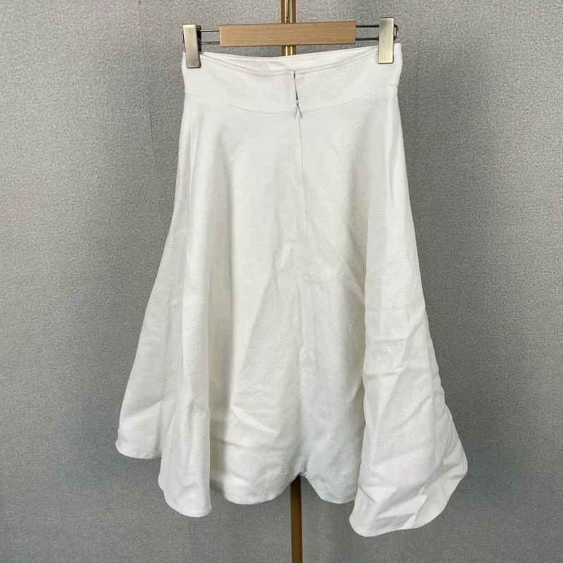 Dior Dior White Cotton Women's Midi Skirt 0089 Size 23" - 2 Thumbnail