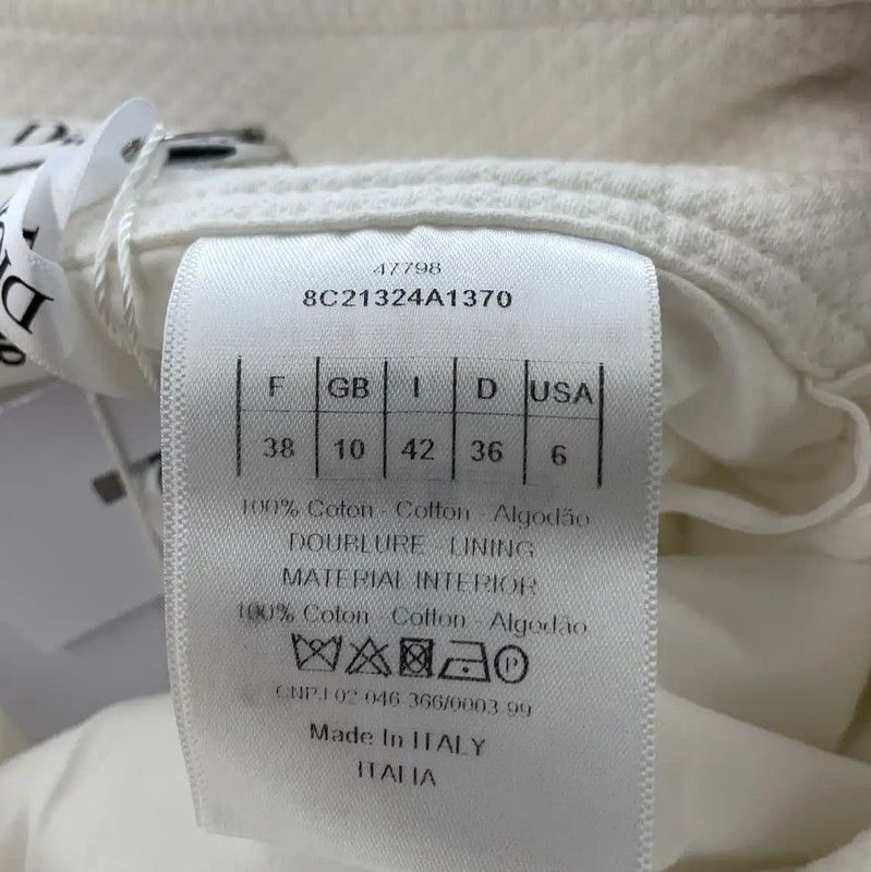 Dior Dior White Cotton Women's Midi Skirt 0089 Size 23" - 4 Thumbnail