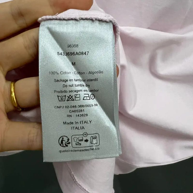 Dior Dior Pink Cotton Short Sleeve T-Shirt 0089 Size M / US 6-8 / IT 42-44 - 4 Thumbnail