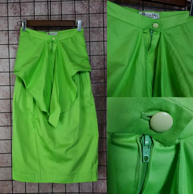Dior Dior Green Cotton Mid-Length Skirt 0089 Size 23" - 4 Thumbnail