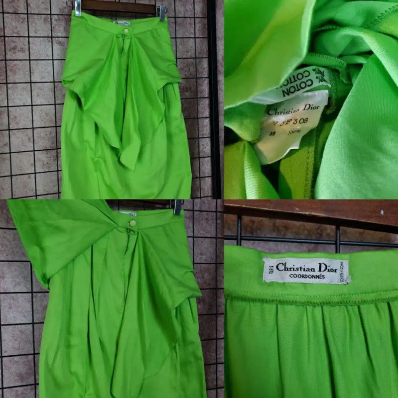Dior Dior Green Cotton Mid-Length Skirt 0089 Size 23" - 8 Thumbnail