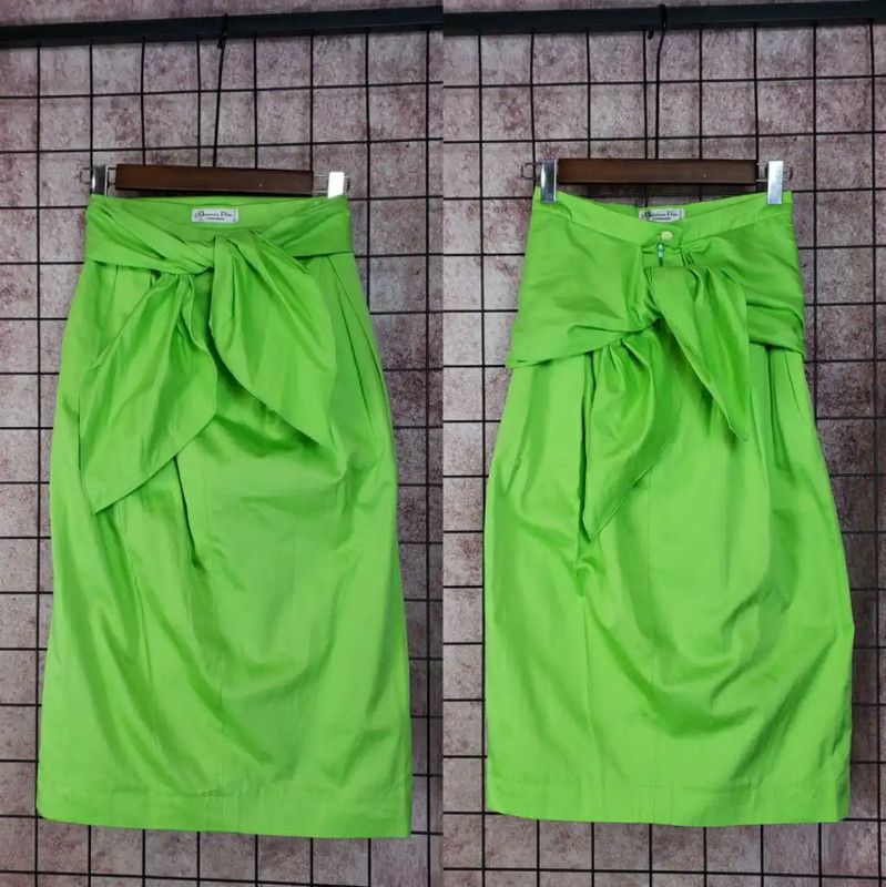 Dior Dior Green Cotton Mid-Length Skirt 0089 Size 23" - 2 Thumbnail