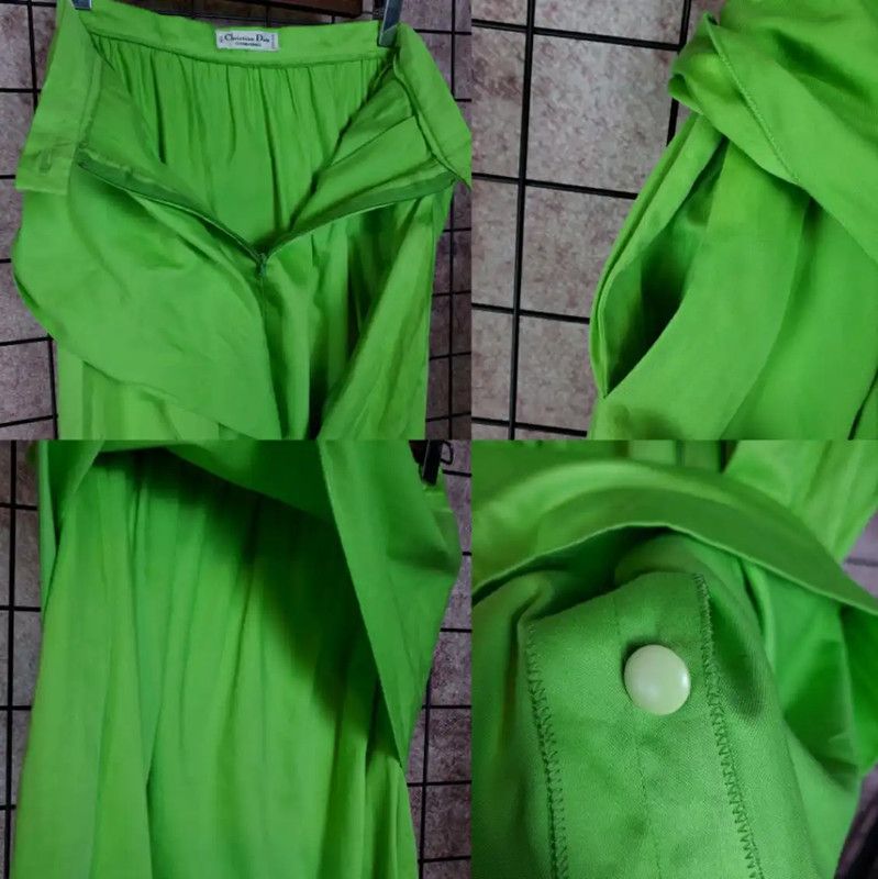 Dior Dior Green Cotton Mid-Length Skirt 0089 Size 23" - 9 Thumbnail