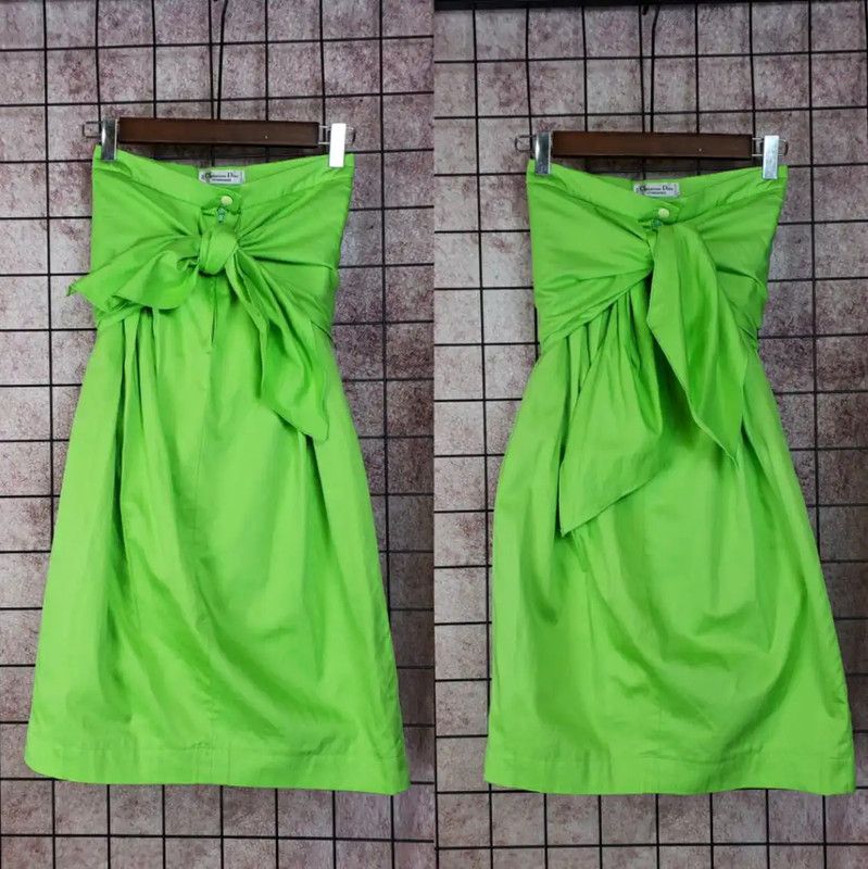 Dior Dior Green Cotton Mid-Length Skirt 0089 Size 23" - 3 Thumbnail
