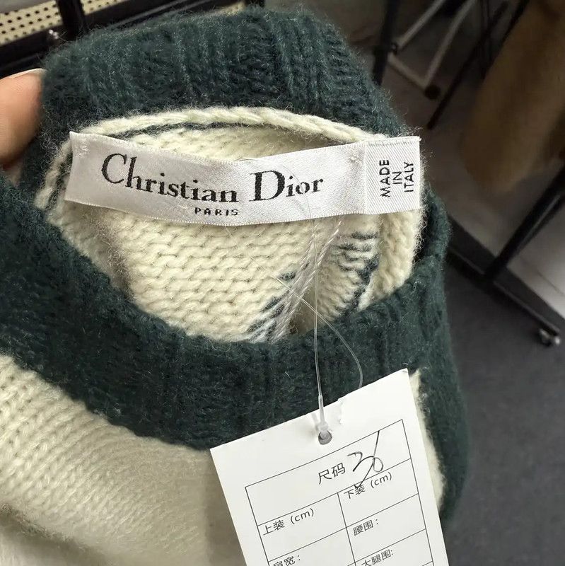 Dior Dior Green Wool Pullover Sweater for Women 0089 Size L / US 10 / IT 46 - 3 Thumbnail